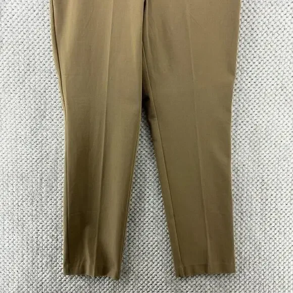J Jill Pants Women 14 Khaki Beige Tobacco Precision Stretch Mid Rise Stretch New - Picture 4 of 15